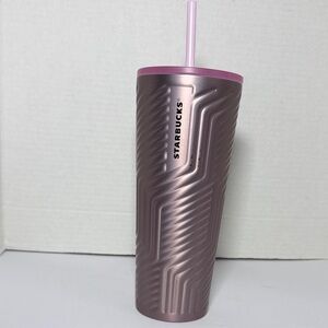 Starbucks 2025 Geometric Soft Rose Stainless Steel Soft Touch Tumbler Venti 24oz